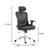 Work chair manager Mergi black mesh 62x63x120cm