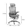 Work chair manager Zenyk mesh in black and white color 63x70x126cm