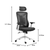 Office chair manager Andrew mesh dark grey 65x61x125cm