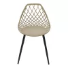 Suan pp chair in cappuccino shade and black metal leg 56x49x82cm