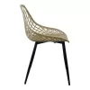 Suan pp chair in cappuccino shade and black metal leg 56x49x82cm