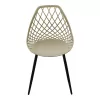 Suan pp chair in cappuccino shade and black metal leg 56x49x82cm