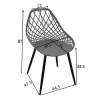 Suan pp chair in cappuccino shade and black metal leg 56x49x82cm