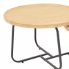 Crismory coffee table set of 2 pieces MDF in natural shade and black metal legs