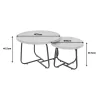 Crismory coffee table set of 2 pieces MDF in natural shade and black metal legs