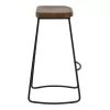 Bar stool Lamul elm wood in walnut-black shade and metal 48x42x71cm