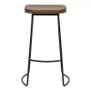 Bar stool Lamul elm wood in walnut-black shade and metal 48x42x71cm