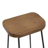 Bar stool Lamul elm wood in walnut-black shade and metal 48x42x71cm