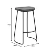 Bar stool Lamul elm wood in walnut-black shade and metal 48x42x71cm