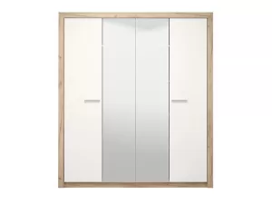 Wardrobe Astor 4K2O Grey Oak - White Lacquer 179.5*55.5*204 cm