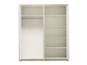 Wardrobe Astor 4K2O Grey Oak - White Lacquer 179.5*55.5*204 cm