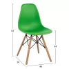 Chair with wooden legs and seat Twist PP Light Green  46x50x82 εκ.