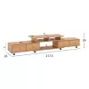 TV stand beech shade with 4 drawers expandable HM2399.01 217,5x30x39cm