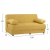 Sofa Bed Velvet Gold 3 Seater EGE 1215  192x74x82Hcm