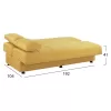 Sofa Bed Velvet Gold 3 Seater EGE 1215  192x74x82Hcm