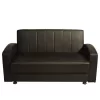 SOFABED 2-SEATER DIMOS  WITH PU LEATHER IN BLACK 155x85x95H cm