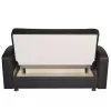 SOFABED 2-SEATER DIMOS  WITH PU LEATHER IN BLACK 155x85x95H cm