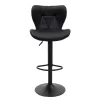 Bar stool Cozi adjustable height black matte metal with PU in black