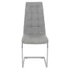 Chair Darrell metal chrome with PU light grey antique