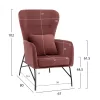 Armchair "ROYALTY", Velvet Dusty Pink, with metal black leg