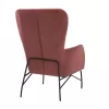 Armchair "ROYALTY", Velvet Dusty Pink, with metal black leg