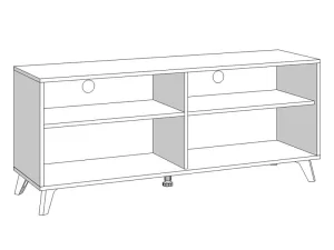 TV Stand Umbria TV 140 Artisan - Black 137x40x57 cm