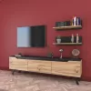 TV unit Kasia oak-black marble 180x35x48,5cm