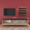 TV unit Kasia oak-black marble 180x35x48,5cm