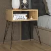 Nightstand Naida natural-black 45x30x59cm