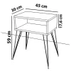 Nightstand Naida natural-black 45x30x59cm