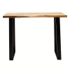 Bar-console table Miles solid wood 4cm natural-foot black 120x53x97cm