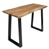 Bar-console table Miles solid wood 4cm natural-foot black 120x53x97cm