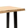 Bar-console table Miles solid wood 4cm natural-foot black 120x53x97cm