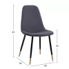 Chair Lucille  from Velvet Grey and metallic frame 45x56x81cm