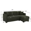 corner sofa-bed, dark olive, reversible, 200x133x77cm