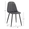 Dining Chair Leonardo Velvet Grey with metallic legs  45x53x85 cm.