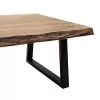 Coffee table Miles solid wood 4cm natural-legs black 115x72x41cm