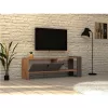 TV FURNITURE MELAMINE WALNUT AND CHARCOAL GREY 120x25x36.8Hcm.