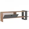 TV FURNITURE MELAMINE WALNUT AND CHARCOAL GREY 120x25x36.8Hcm.