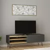 Tv stand Veronica in dark grey-natural 120x33x49,5cm