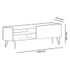 Tv stand Veronica in dark grey-natural 120x33x49,5cm