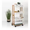 4-Tier trolley Irene wooden color natural-white 41x30x88cm