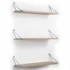 WALL SHELVES SET 3PCS MELAMINE AND METAL BHAN  SONAMA CHROME 60x12,5x18Υ cm.