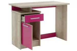 Office table Looney with drawers  in castillo-pink colour 100x55x75cm