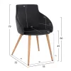 Armchair Ivy Velvet Black with metallic legs  53x55x79cm