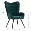 armchair CRAWLEY, footstool, cypress green velvet