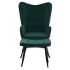 armchair CRAWLEY, footstool, cypress green velvet