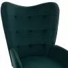 armchair CRAWLEY, footstool, cypress green velvet