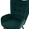 armchair CRAWLEY, footstool, cypress green velvet