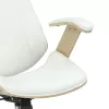 Manager office chair Fern PU white-natural wood